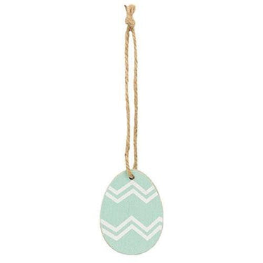 6 Set Wooden Easter Egg Ornaments - The Fox Decor